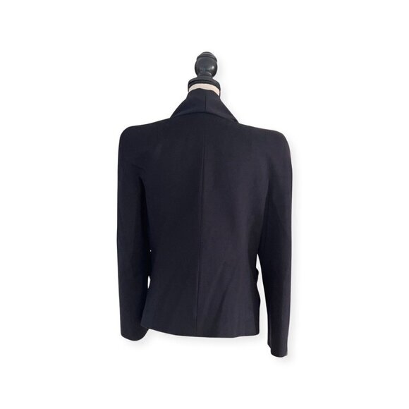 Giorgio Armani black wool angora blazer jacket size 46 US 10 - Picture 3 of 6